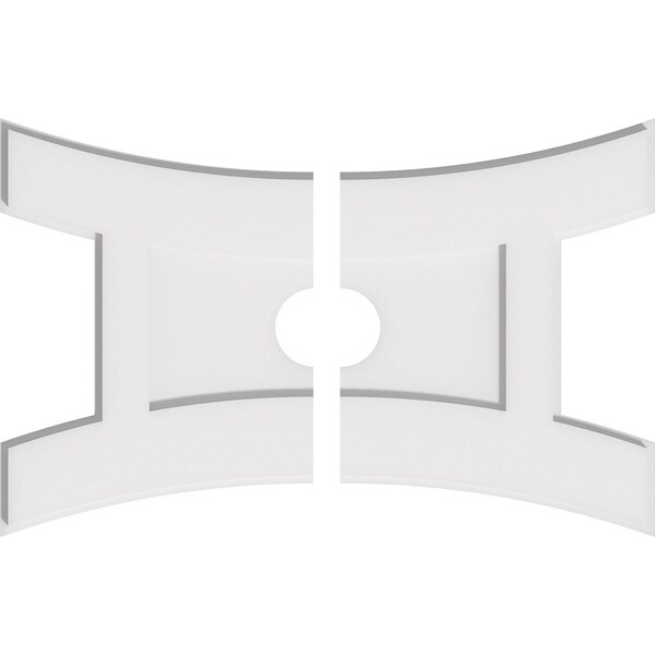 Ekena Millwork Haven Architectural Grade PVC Ceiling Medallion, 24"W x 16"H x 3"ID x 5 1/4"C x 1"P, Two-Piece CMP24X16HN2-03000 - main